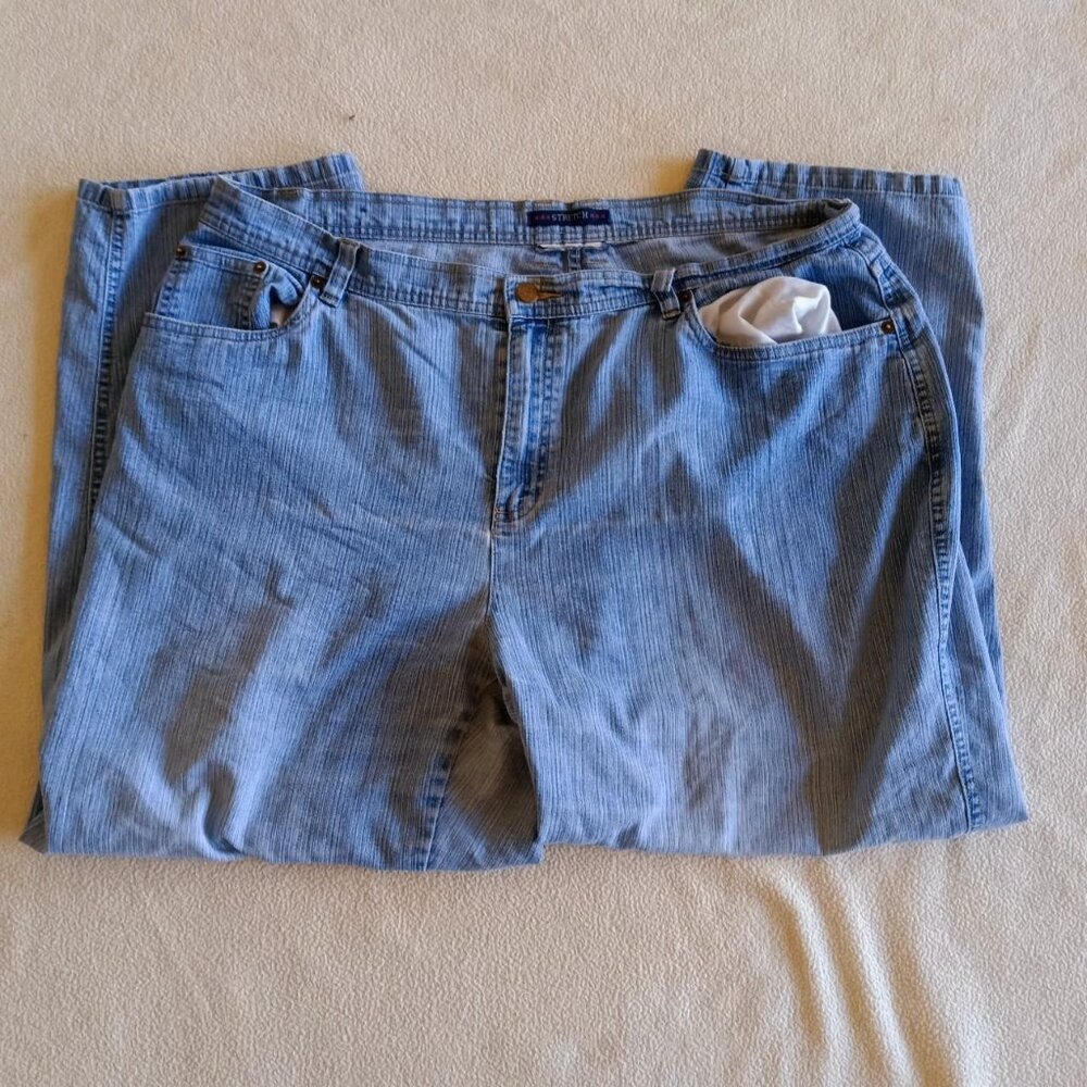 BILL BLASS - 36", Blue denim straight leg jeans